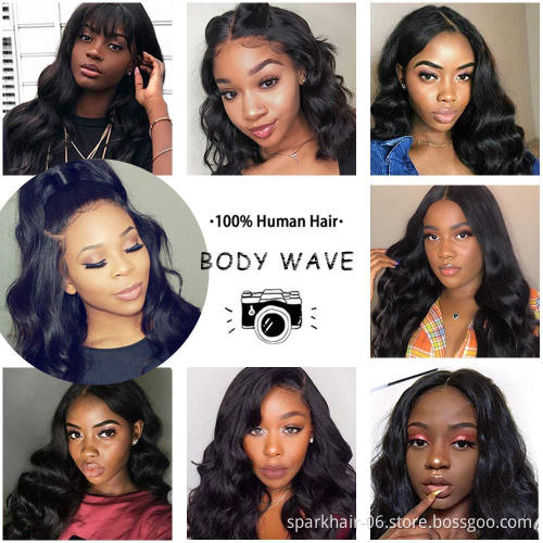13x4 13*6 Lace Front Wig Natural color 100% Human Hair Wig in Different Wave Wholesale Factory Price Raw Indian hair lace front